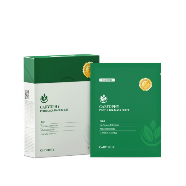 Mặt nạ Caryophy Portulaca Mask Sheet trị mụn, trị thâm (hộp 10 miếng)